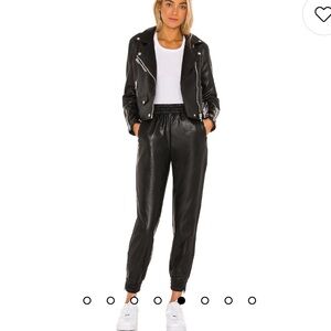 Revolve Superdown Rinah Faux Leather Jogger Pants in Black